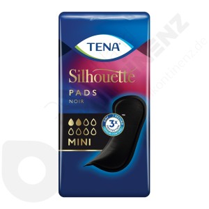 Tena Silhouette Pads Noir - Mini