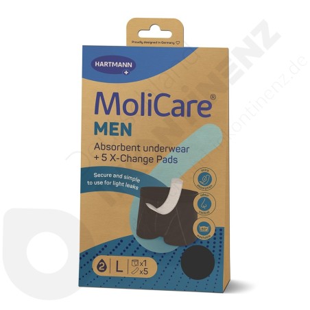 Molicare Men Waschbare Aufsaugende Unterwäsche 2 Tropfen + 5 Schutz - LARGE