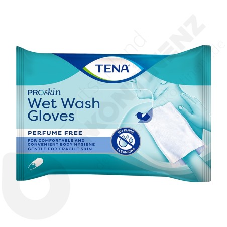 Tena Wet Wash Gloves No Perfume